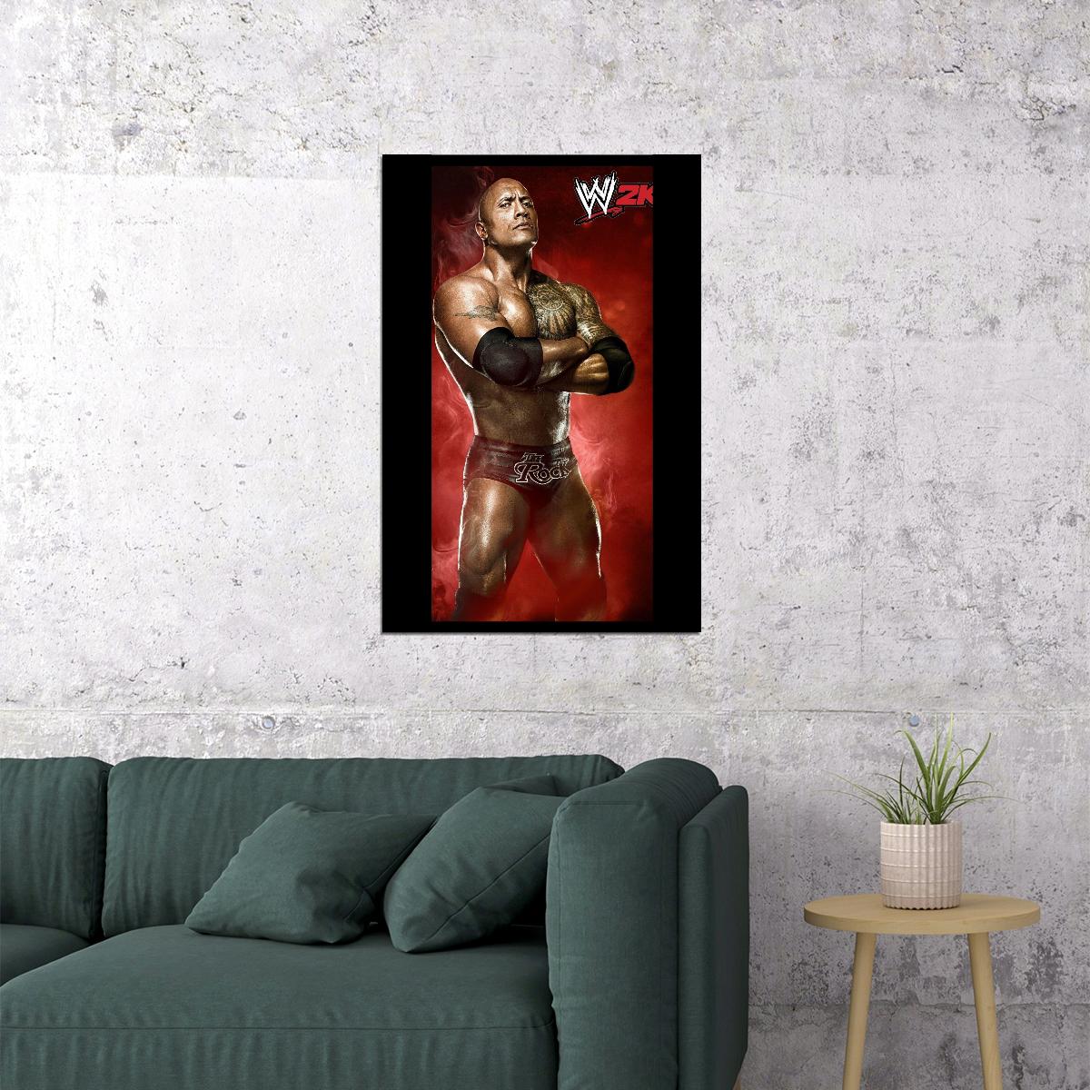 The Rock Wwe Wrestling Poster Inspirational Pro Wrestler Art Print - xonomax