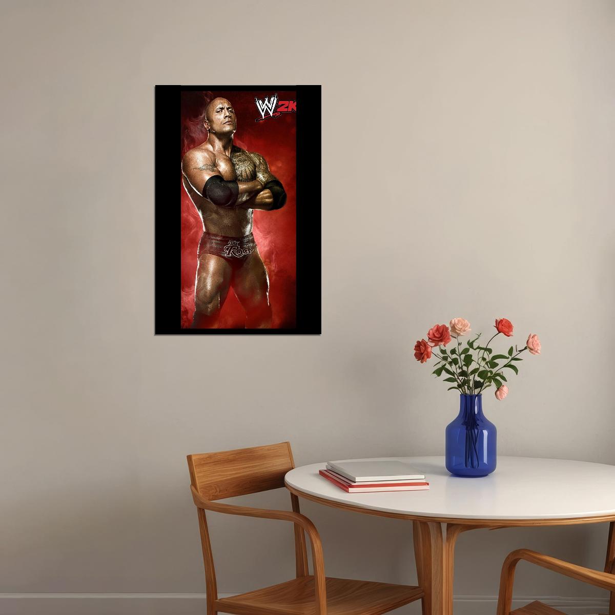 The Rock Wwe Wrestling Poster Inspirational Pro Wrestler Art Print - xonomax