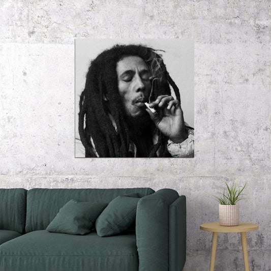 Bob Marley Poster Reggae Music Legend Wall Art Smoking Print - xonomax