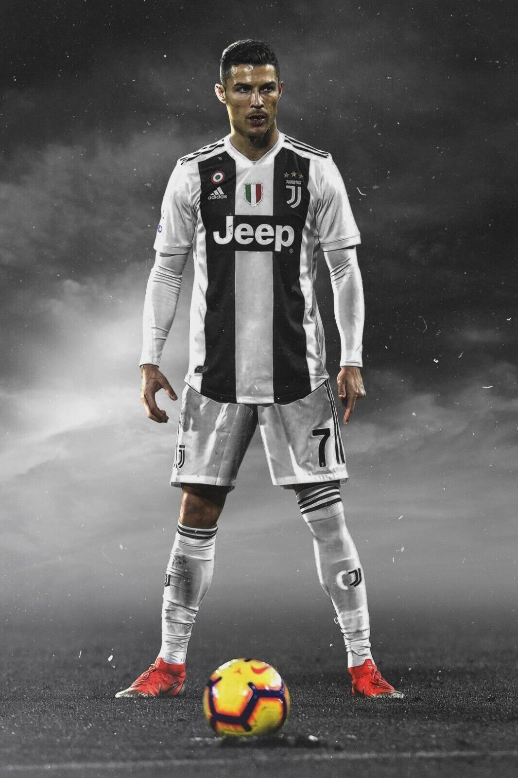 Cristiano Ronaldo Football Poster Soccer Superstar Wall Art Motivational Sports Print - xonomax