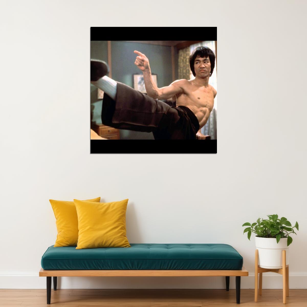 Bruce Lee Poster Martial Arts Legend Wall Art Action Star Print - xonomax
