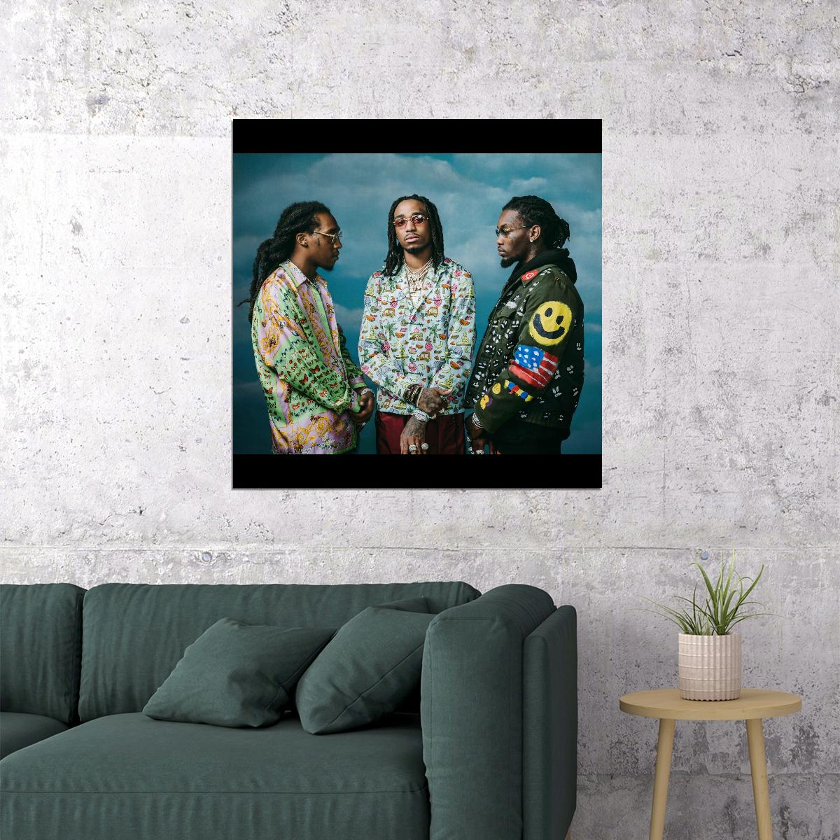 Migos Quavo Takeoff Offset Album Cover Art Music Poster Hip-hop Wall Print