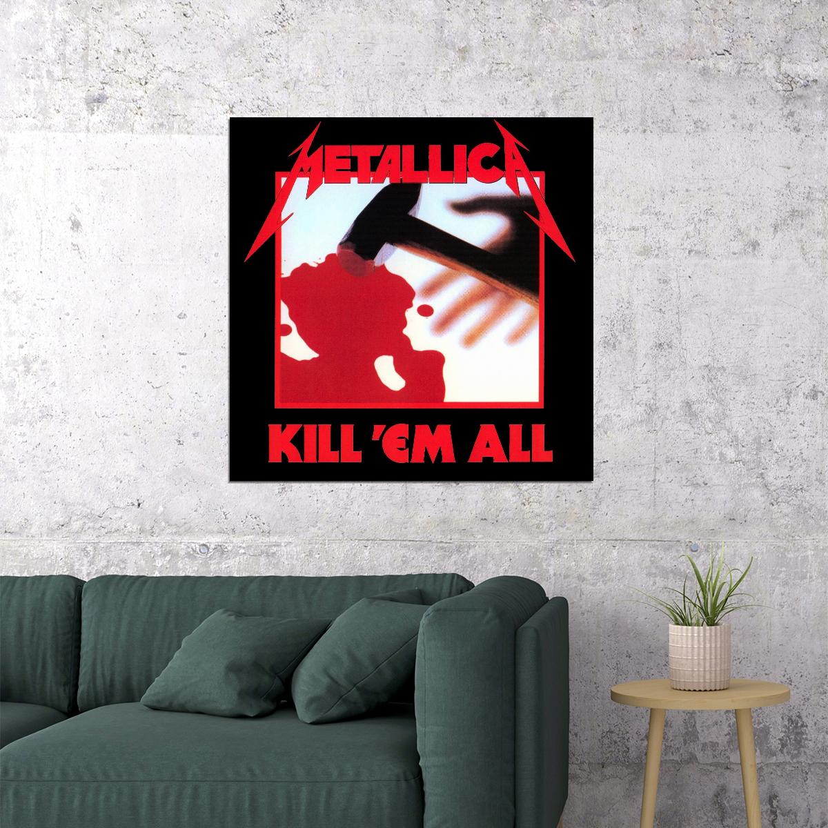 Metallica Kill 'em All Album Cover Art Music Poster Heavy Metal Wall Print