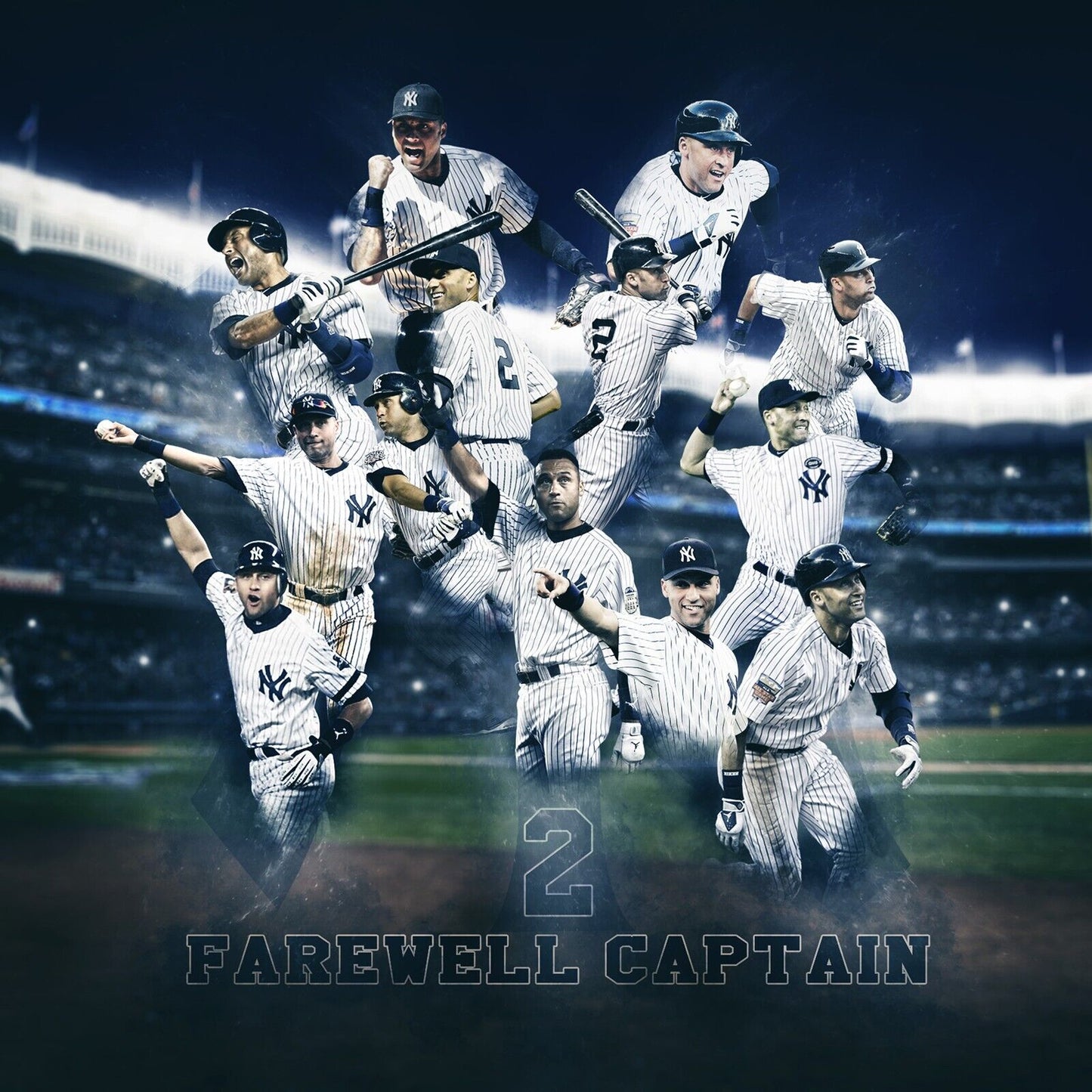 Derek Jeter Baseball Poster Mlb Legend Wall Art New York Yankees Sports Print - xonomax