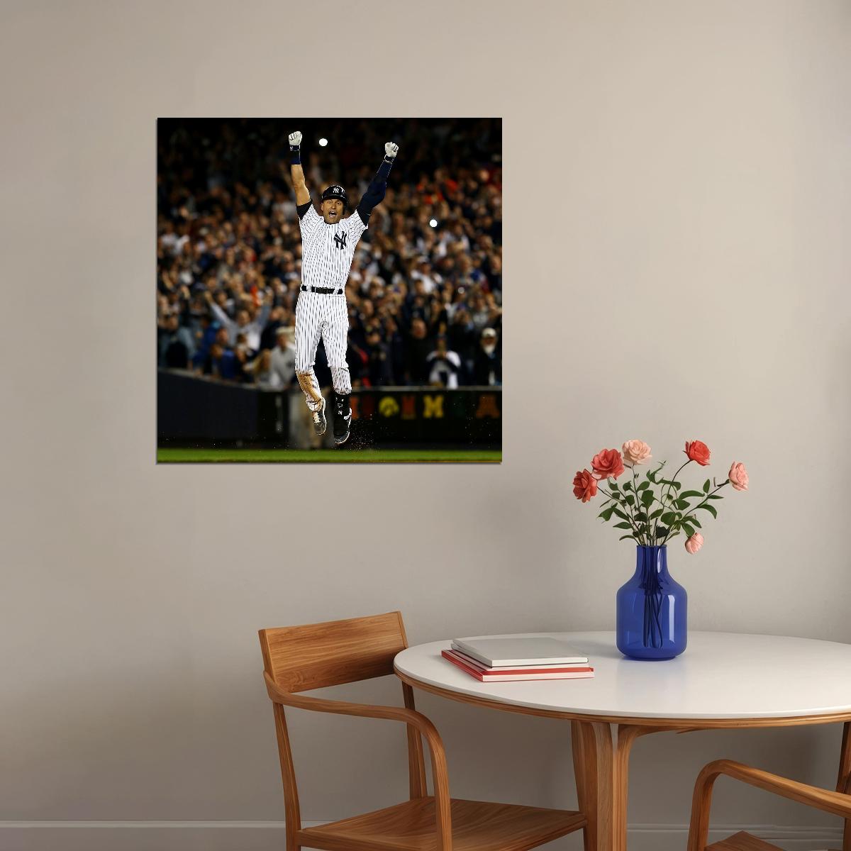Derek Jeter Baseball Poster Mlb Legend Wall Art New York Yankees Sports Print
