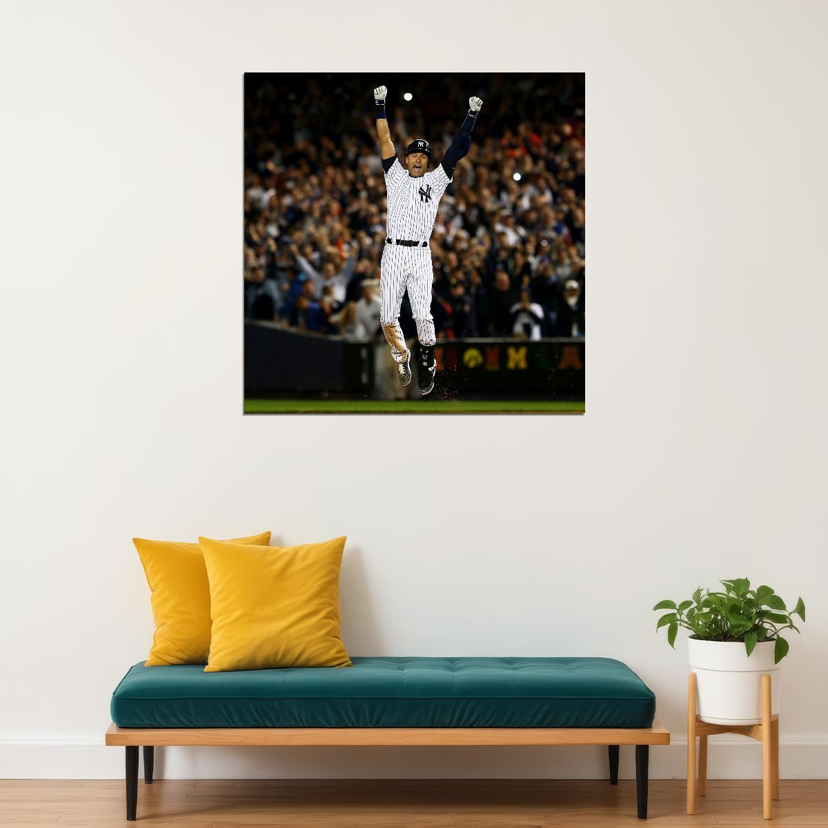 Derek Jeter Baseball Poster Mlb Legend Wall Art New York Yankees Sports Print