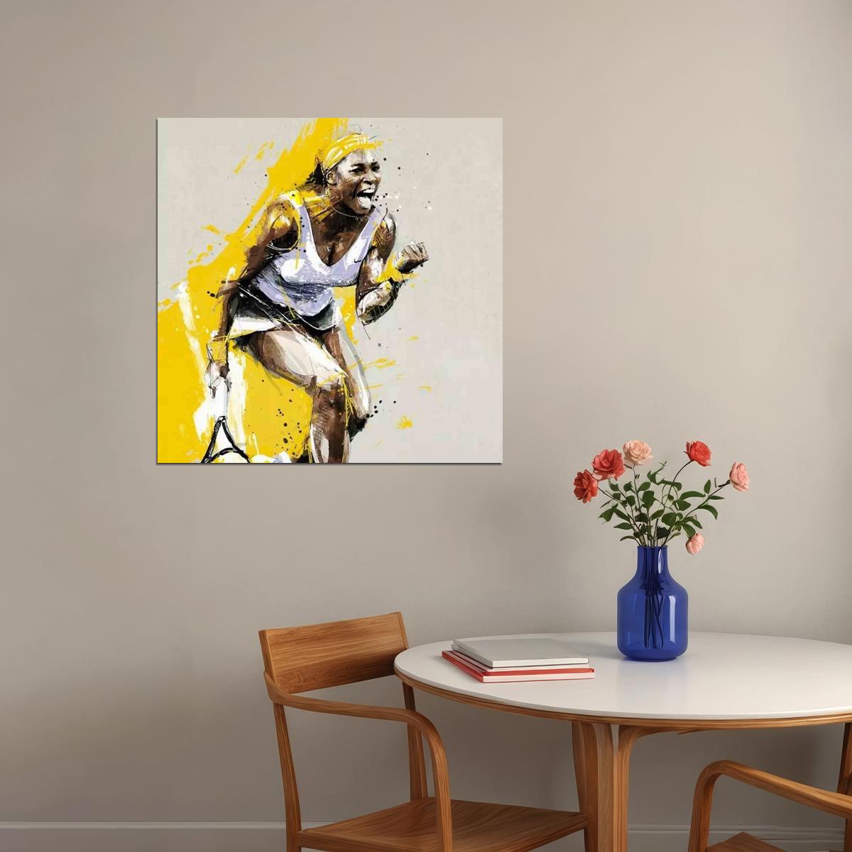 Serena Williams Tennis Poster Legendary Athlete Motivational Sports Print - xonomax