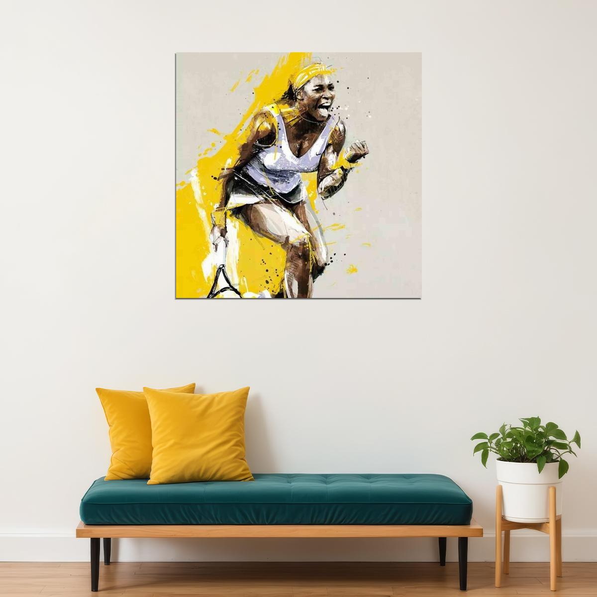 Serena Williams Tennis Poster Legendary Athlete Motivational Sports Print - xonomax