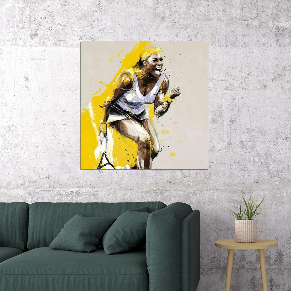 Serena Williams Tennis Poster Legendary Athlete Motivational Sports Print - xonomax