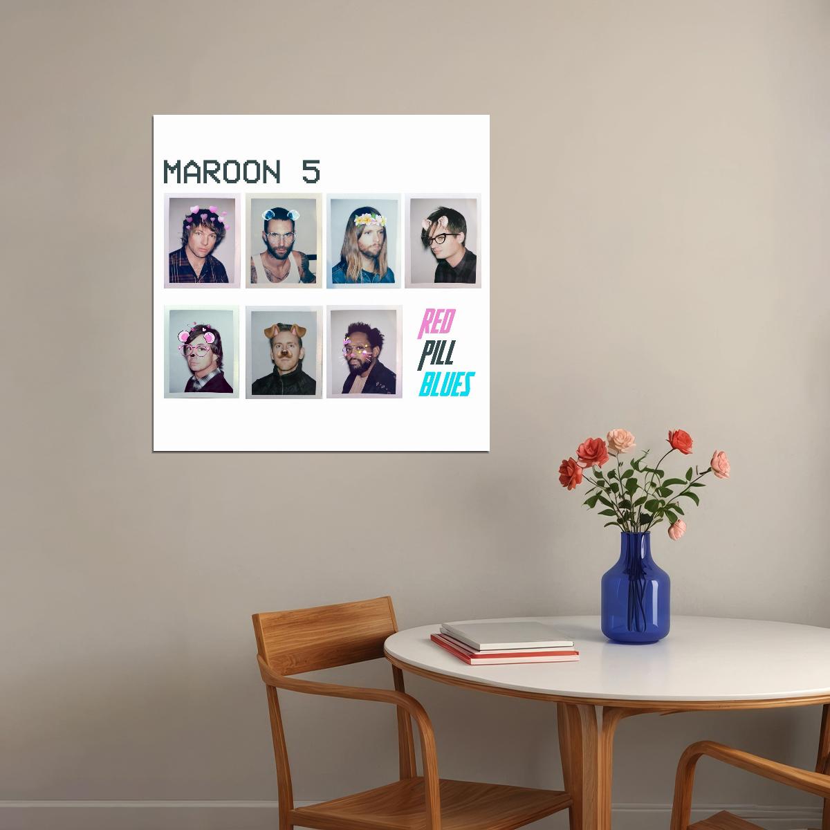 Maroon 5 Red Pill Blues Album Cover Art Music Poster Pop Rock Wall Print