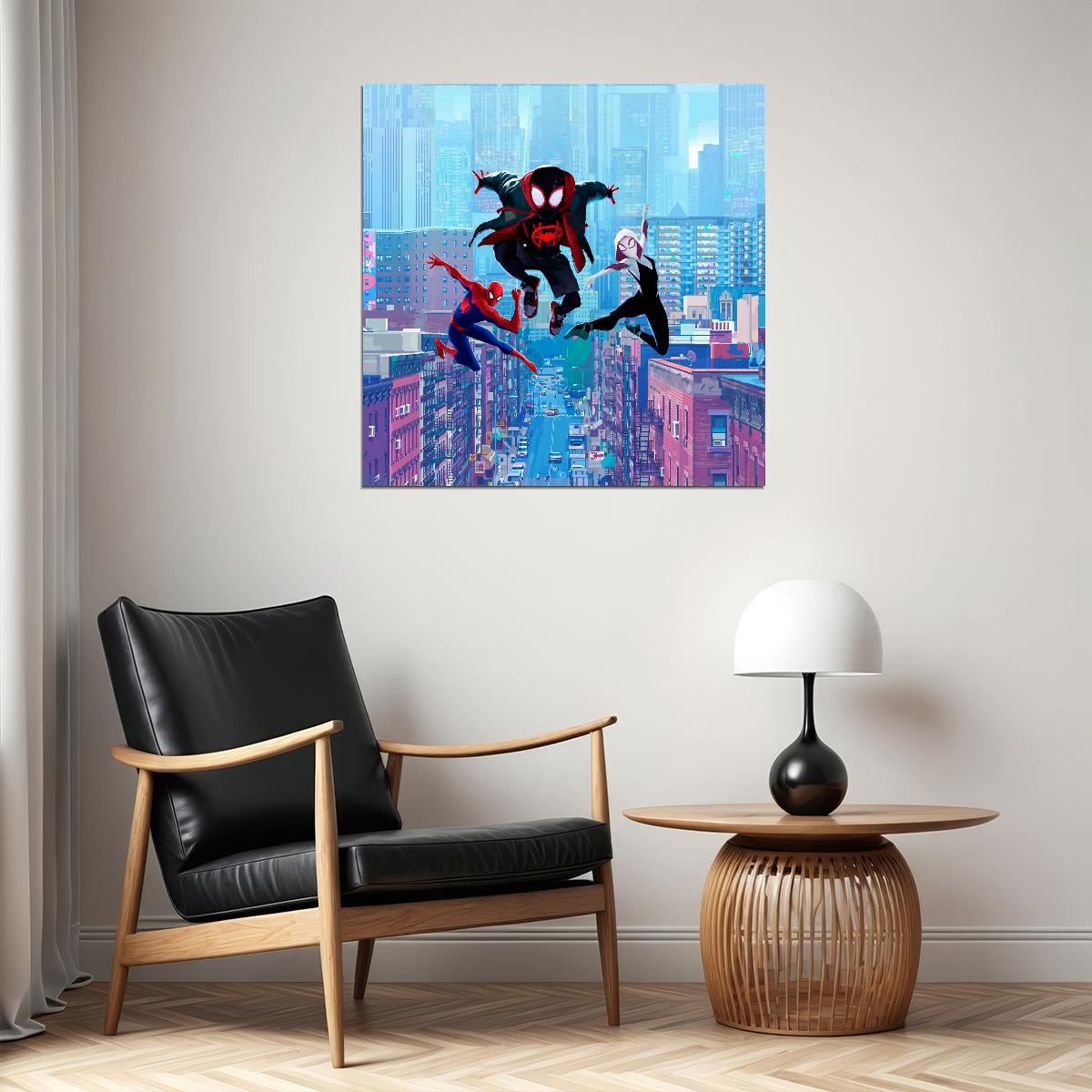 Spider-man Into The Spider-verse Movie Poster Animated Film Print - xonomax