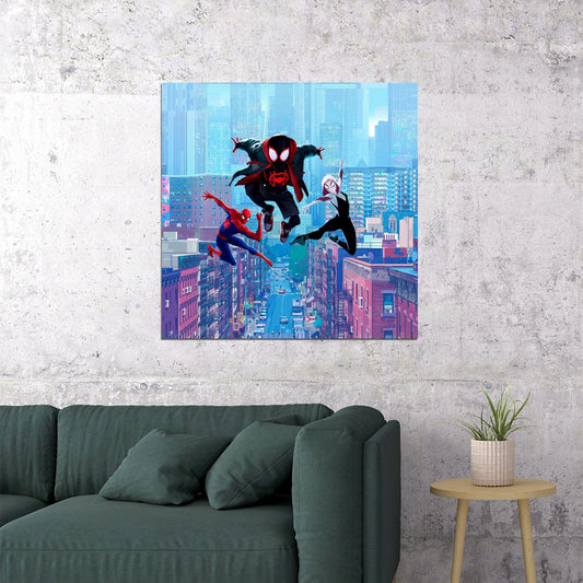 Spider-man Into The Spider-verse Movie Poster Animated Film Print - xonomax