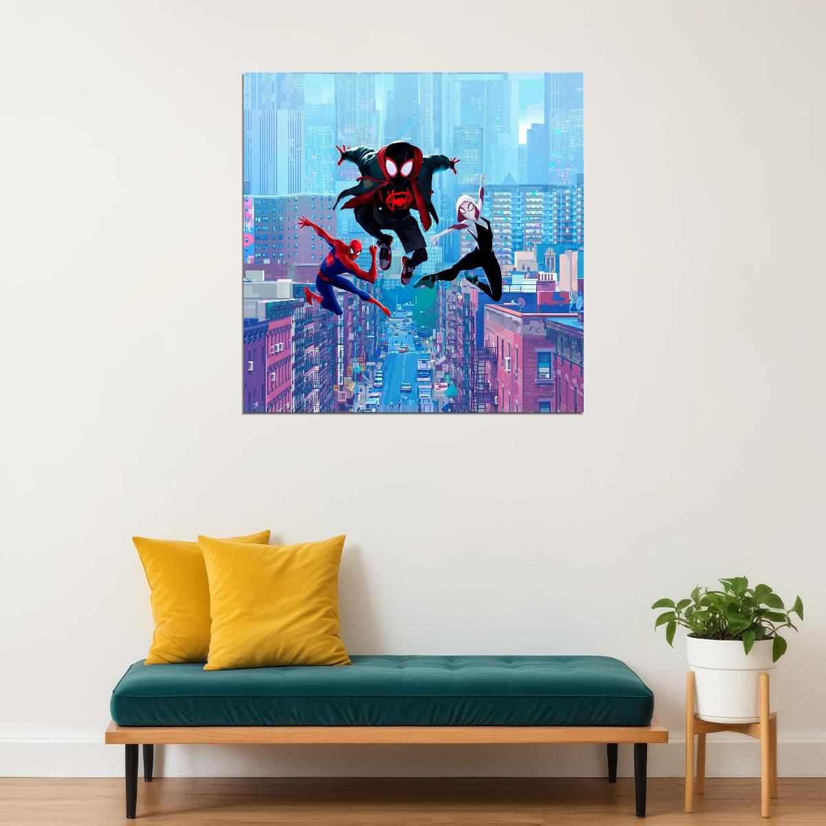 Spider-man Into The Spider-verse Movie Poster Animated Film Print - xonomax