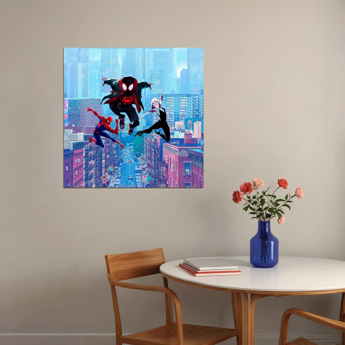 Spider-man Into The Spider-verse Movie Poster Animated Film Print - xonomax