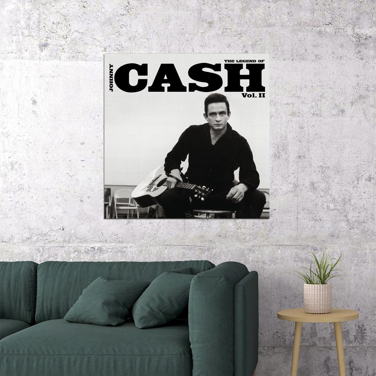 Johnny Cash Music Poster Country Legend Wall Art