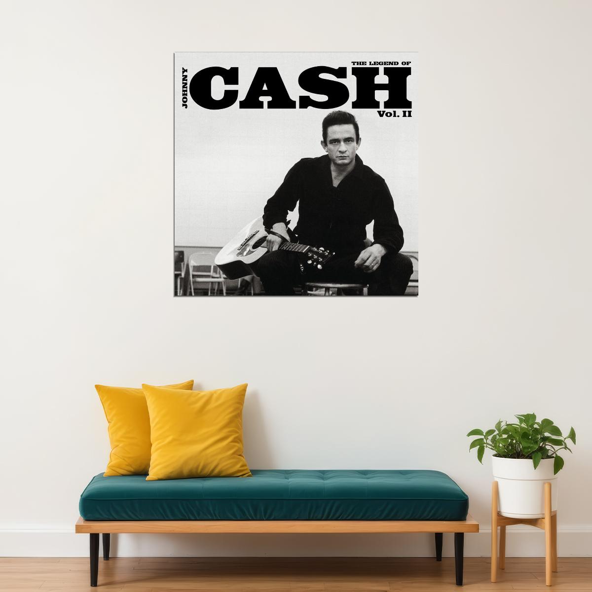 Johnny Cash Music Poster Country Legend Wall Art