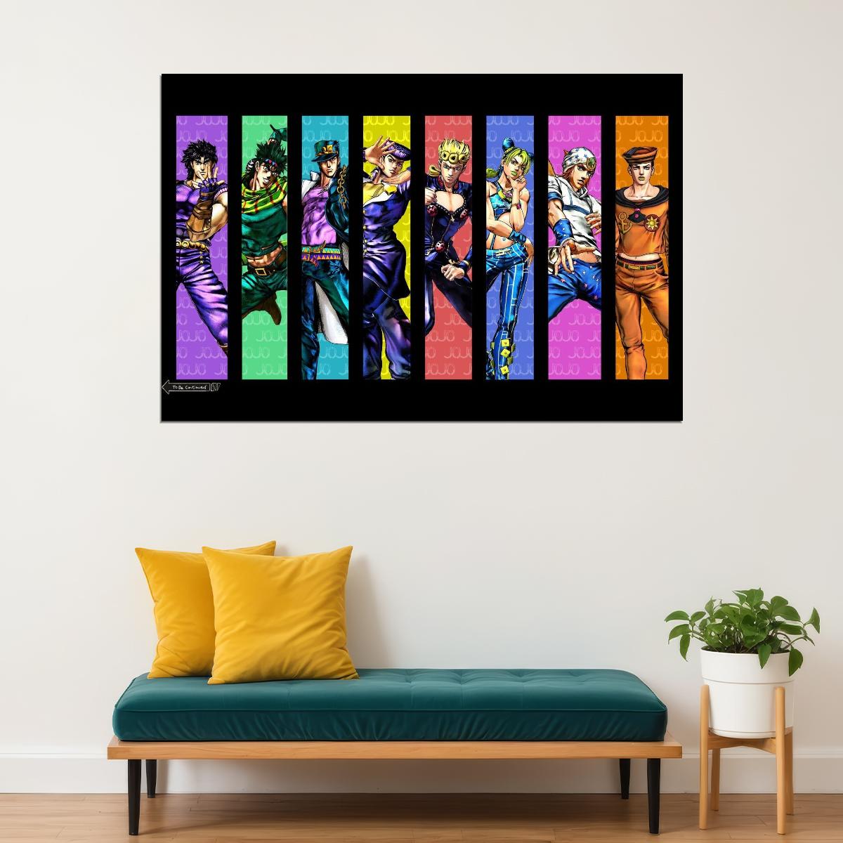 Jojo Bizarre Anime Poster Japanese Manga Art Wall Print