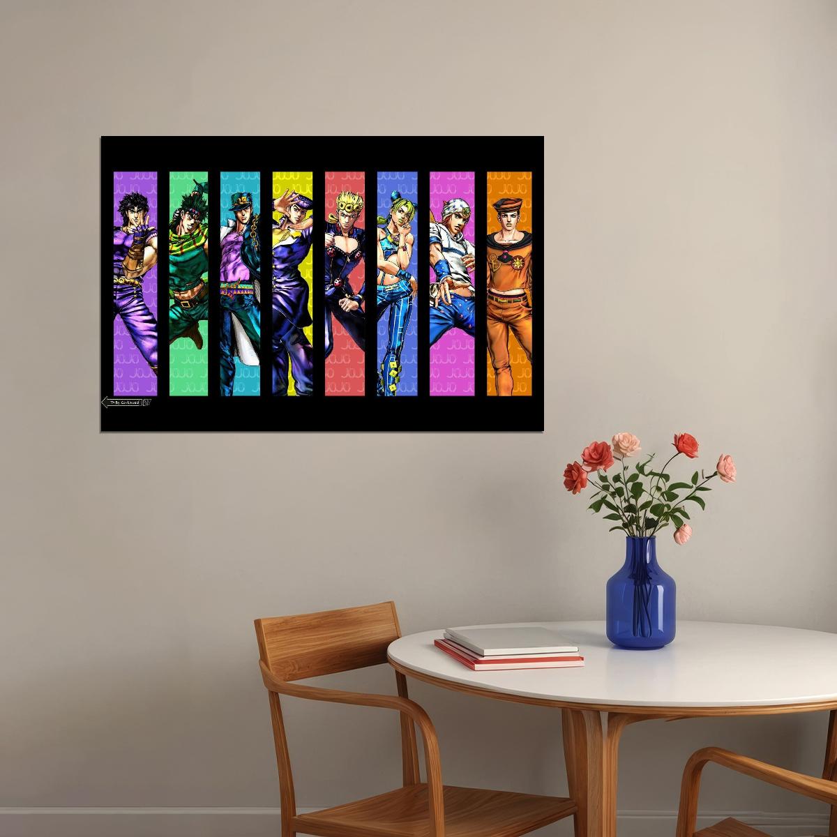 Jojo Bizarre Anime Poster Japanese Manga Art Wall Print
