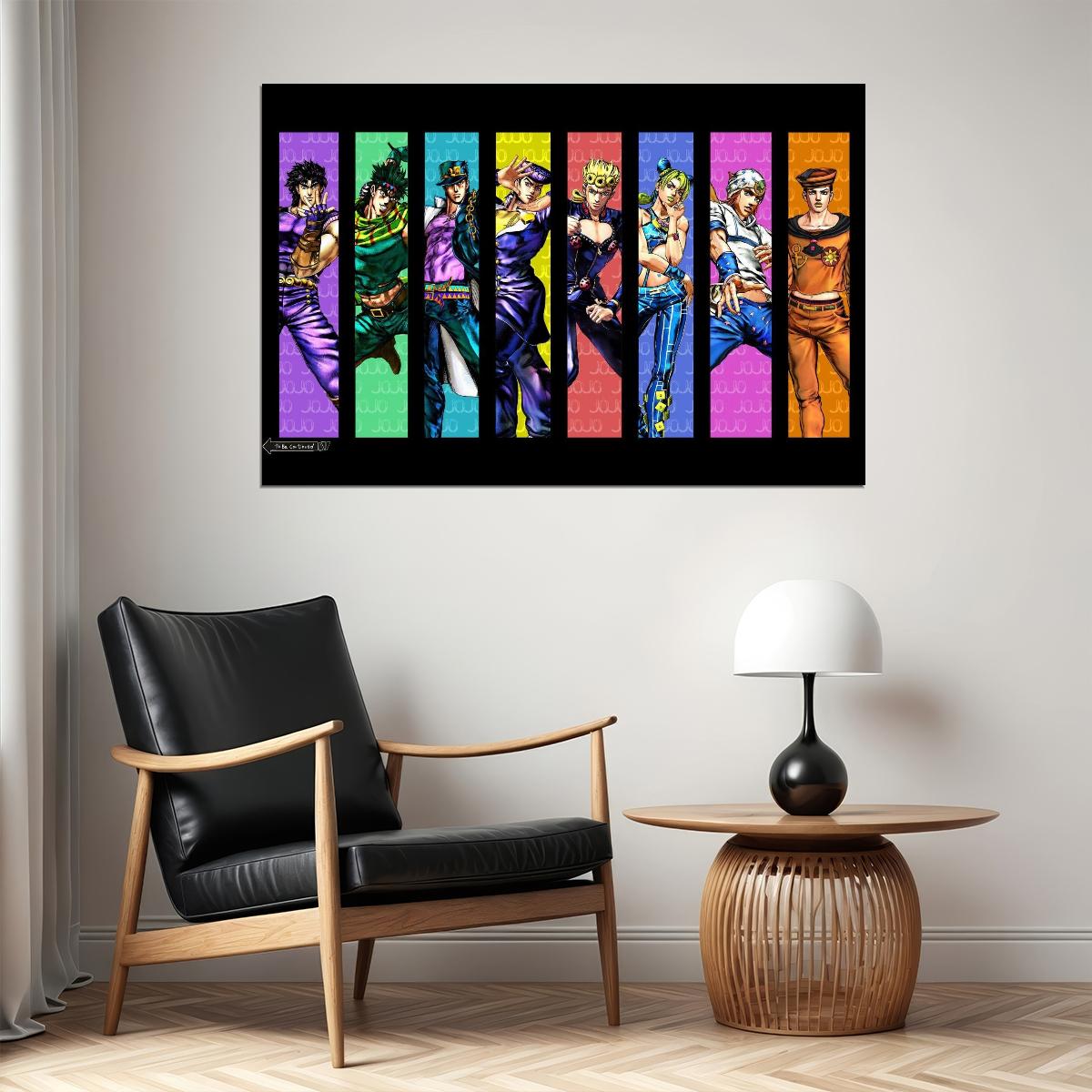 Jojo Bizarre Anime Poster Japanese Manga Art Wall Print