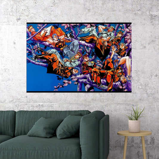 Jojo Bizarre Anime Poster Japanese Manga Art Wall Print - xonomax