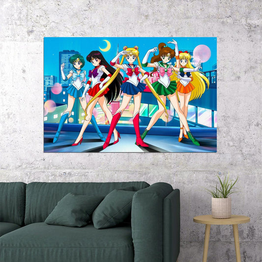 Sailor Moon Anime Poster Japanese Manga Art Cute Magic Wall Art - xonomax