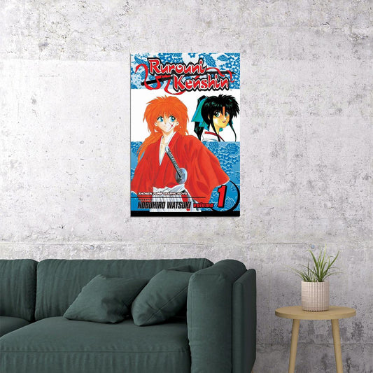 Rurouni Kenshin Anime Poster Japanese Manga Art Samurai Wall Art - xonomax