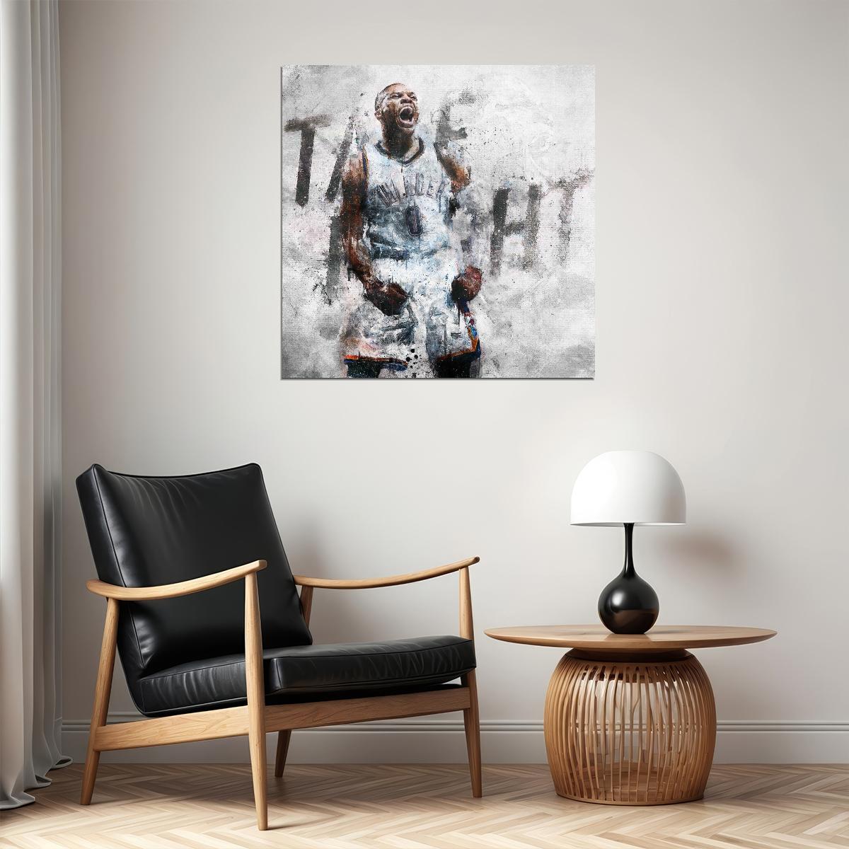 Russell Westbrook Nba Poster Famous Basketball Star Motivational Sports Print - xonomax
