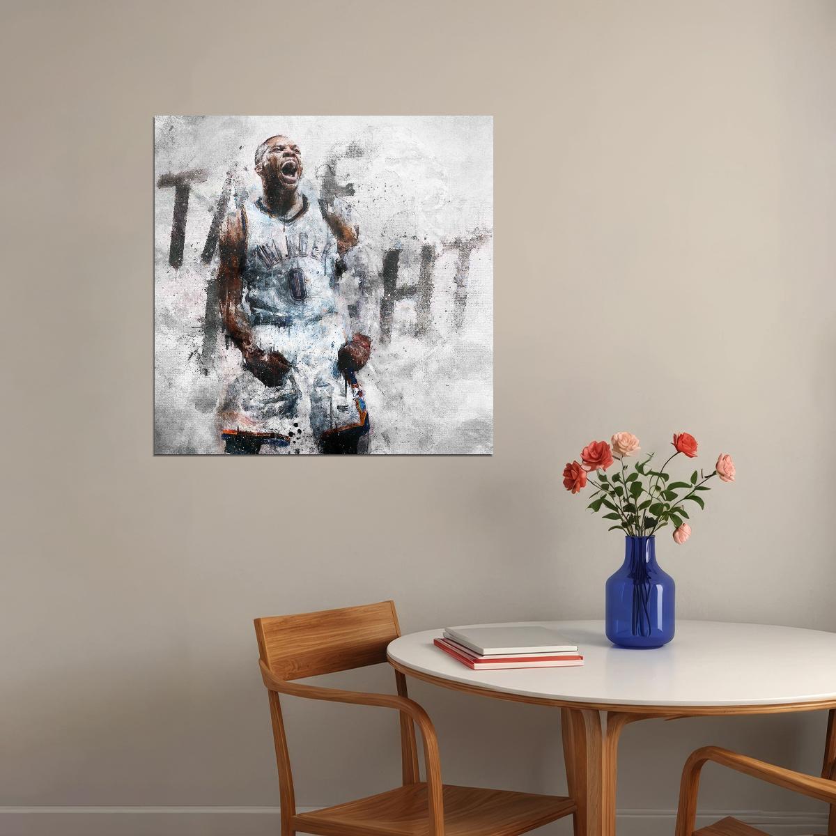 Russell Westbrook Nba Poster Famous Basketball Star Motivational Sports Print - xonomax