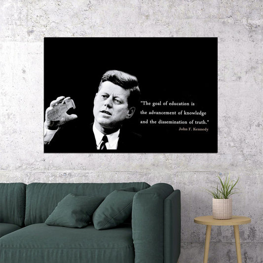 John F. Kennedy Quote Poster American President Historical Celebrity 1960s Retro Wall Art - xonomax