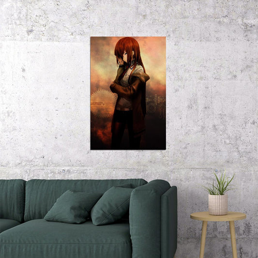 Steins;gate Rintarou Okabe And Makise Kurisu Anime Poster Sci-fi Series Print - xonomax