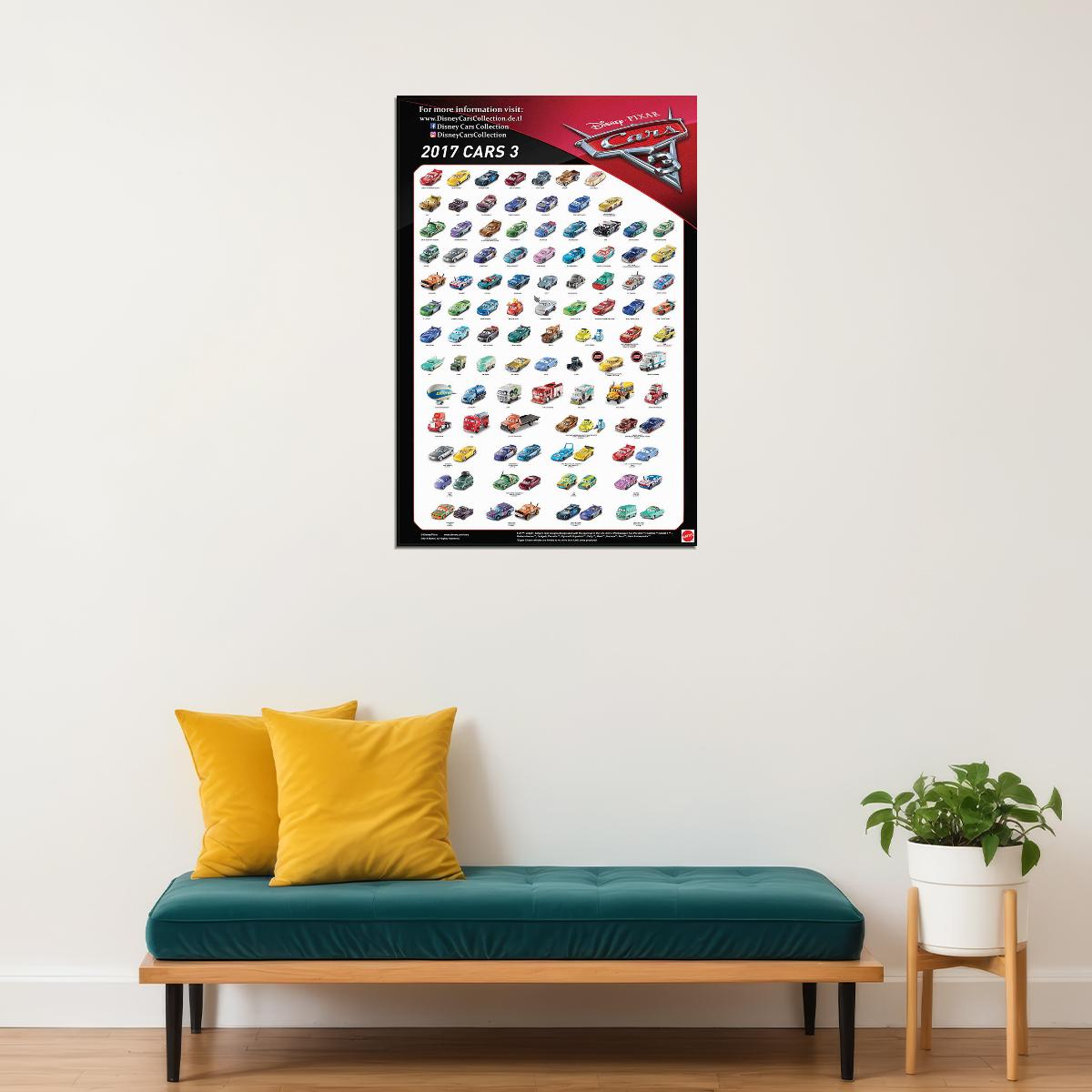 Cars Lightning Mcqueen Cartoon Movie Poster Wall Art Print Home Wall Decor