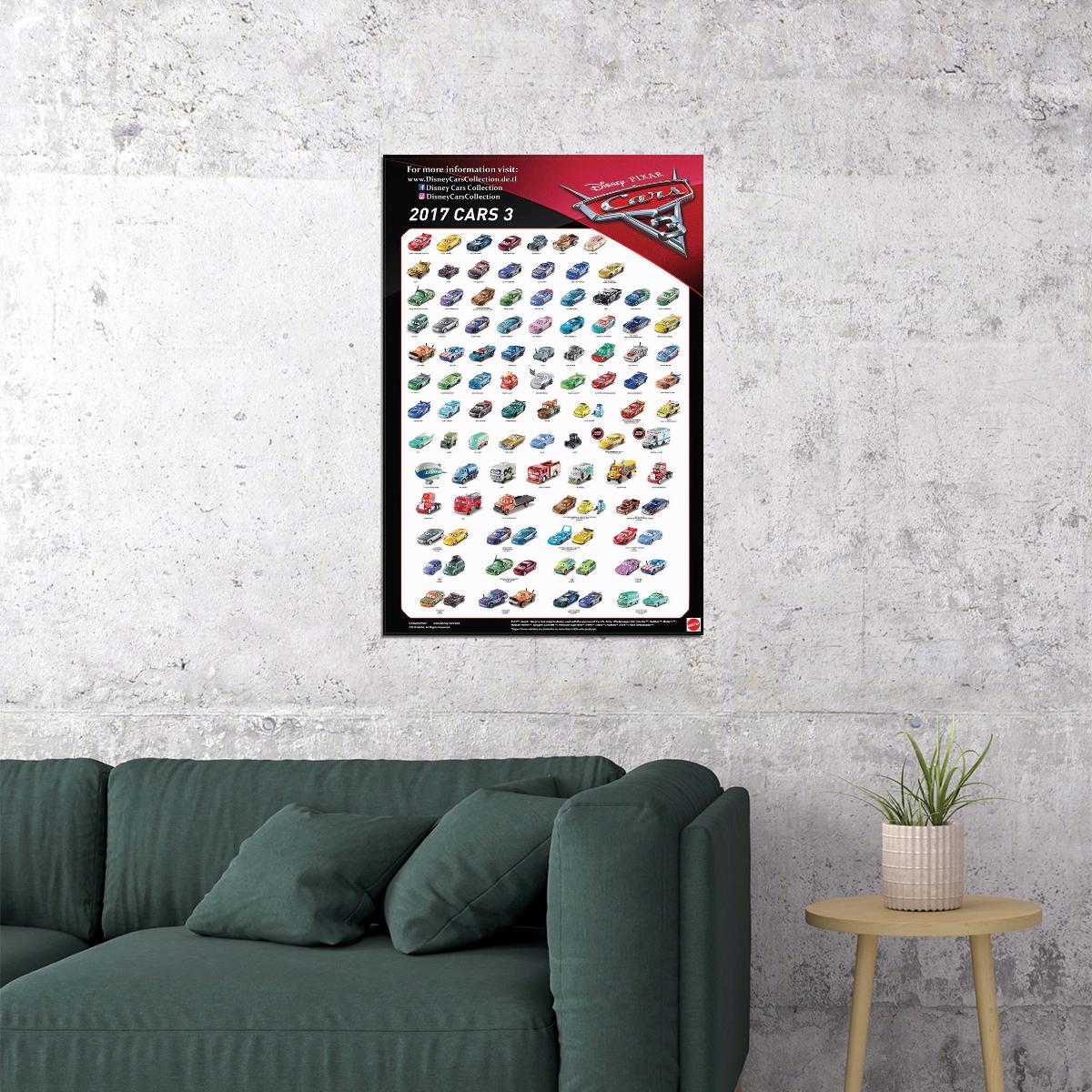 Cars Lightning Mcqueen Cartoon Movie Poster Wall Art Print Home Wall Decor