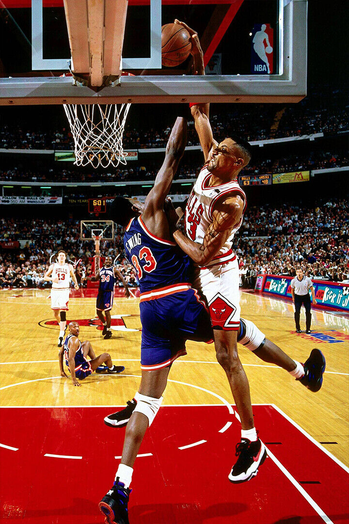Dunk Block Star Scottie Pippen Basketball Poster Wall Art Print Home Wall Decor - xonomax