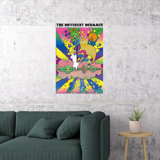 The Different Drummer Peter Max Colorful Psychedelic Poster Wall Art Print Home Wall Decor - xonomax