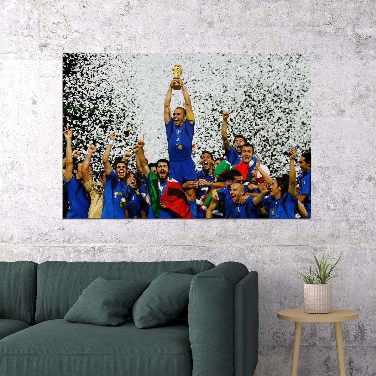World Cup Champions 2006 Italy Vintage Sport Poster Wall Art Print Home Wall Decor