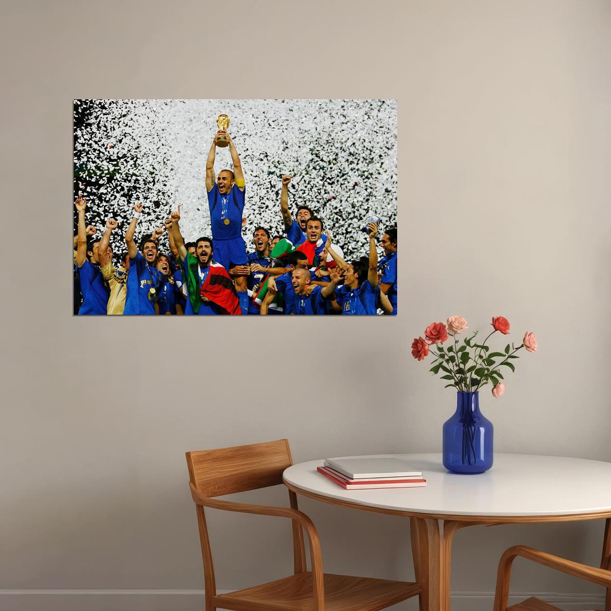 World Cup Champions 2006 Italy Vintage Sport Poster Wall Art Print Home Wall Decor