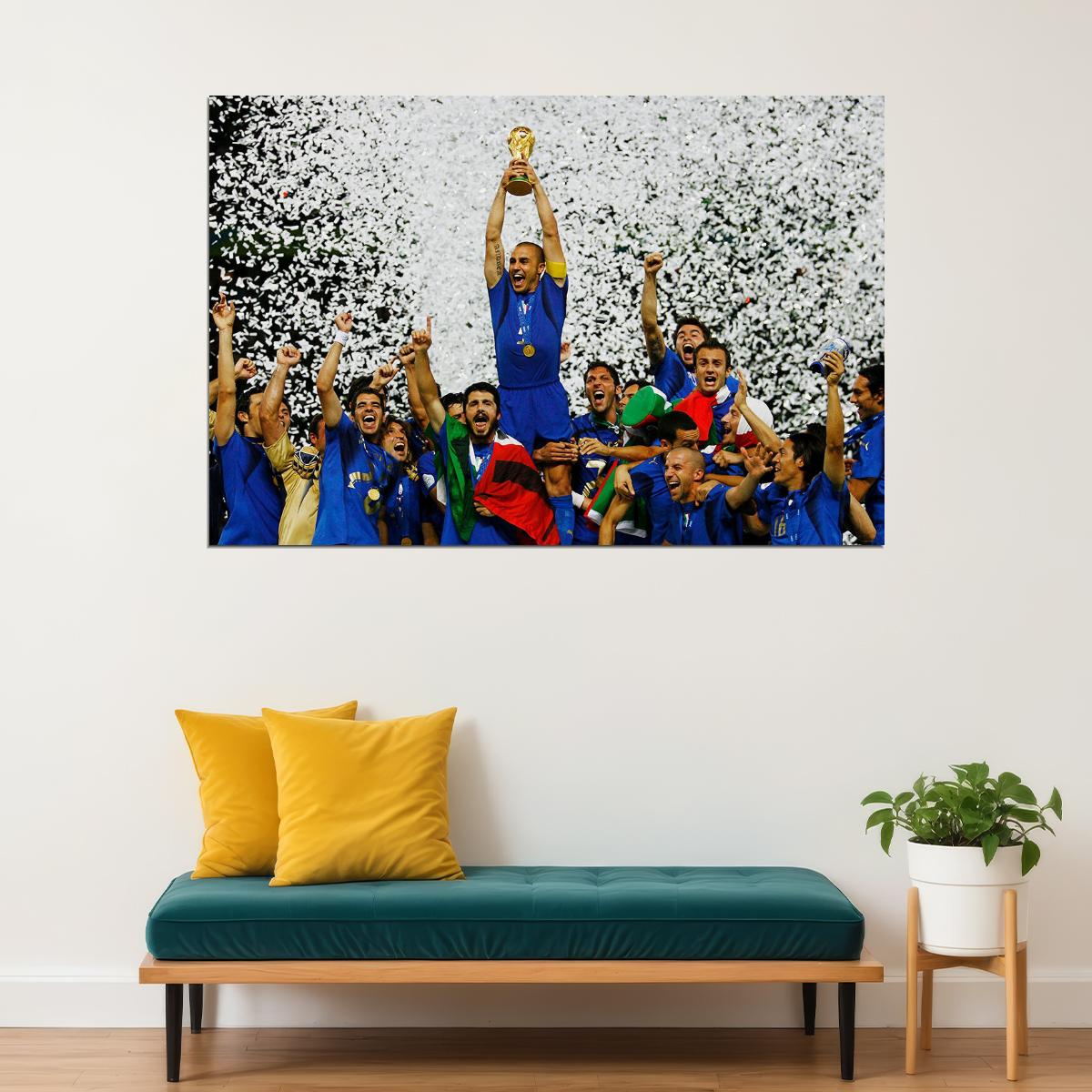 World Cup Champions 2006 Italy Vintage Sport Poster Wall Art Print Home Wall Decor