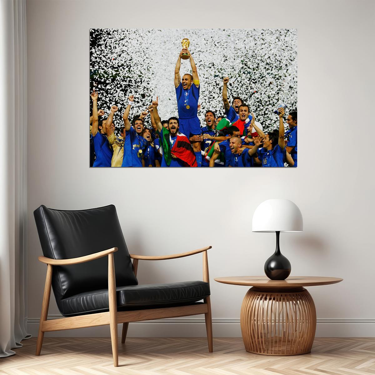 World Cup Champions 2006 Italy Vintage Sport Poster Wall Art Print Home Wall Decor