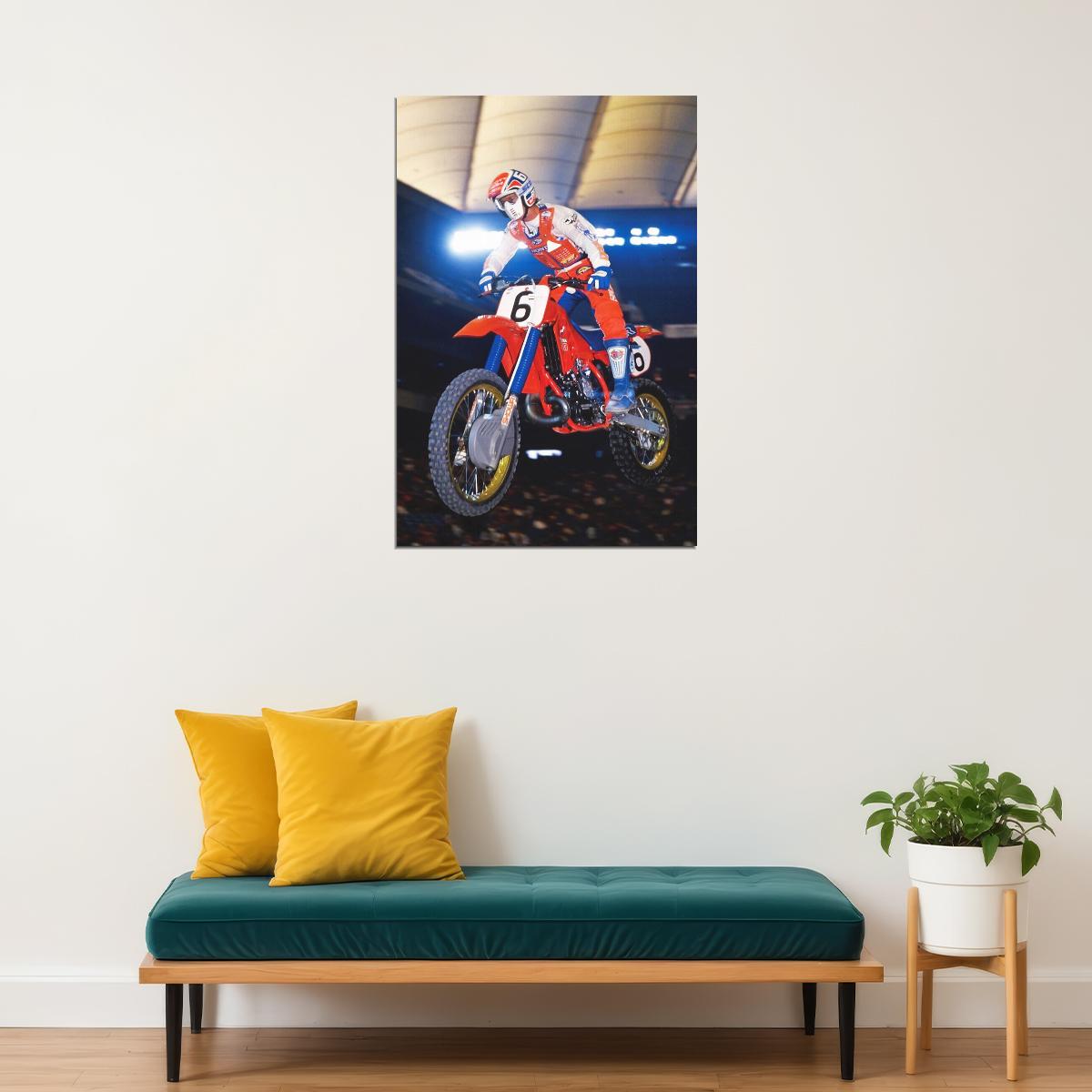 David Bailey Motorcycle Cross Country Racing Star Poster Wall Art Print Home Wall Decor - xonomax