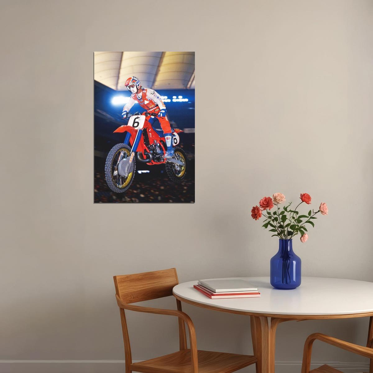 David Bailey Motorcycle Cross Country Racing Star Poster Wall Art Print Home Wall Decor - xonomax