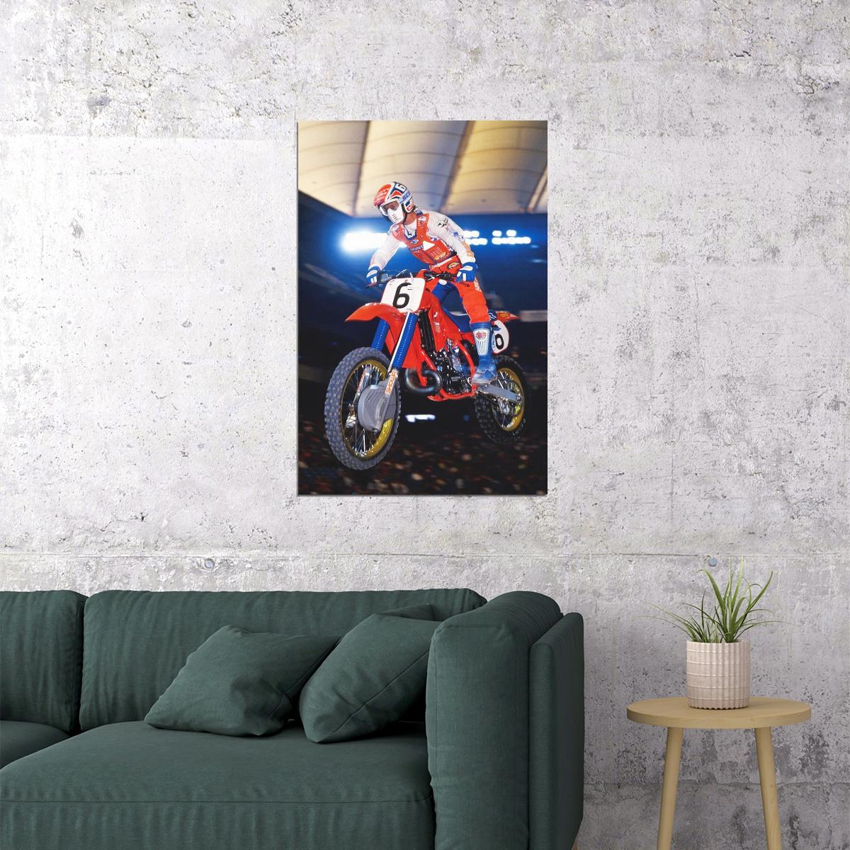 David Bailey Motorcycle Cross Country Racing Star Poster Wall Art Print Home Wall Decor - xonomax