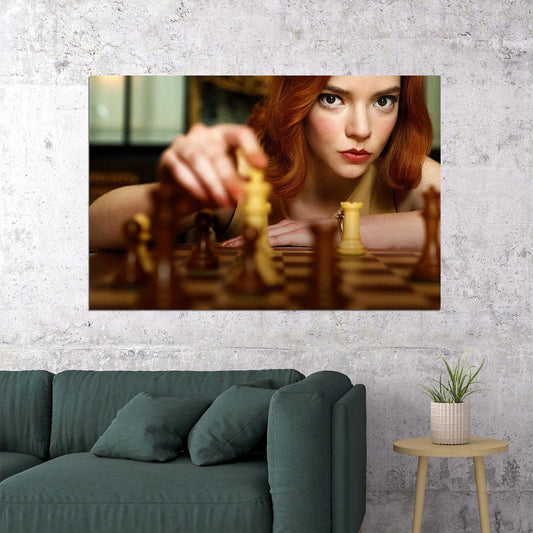 The Queens Gambit Chess Anya Taylor Joy Tv Poster Wall Art Print Home Wall Decor - xonomax