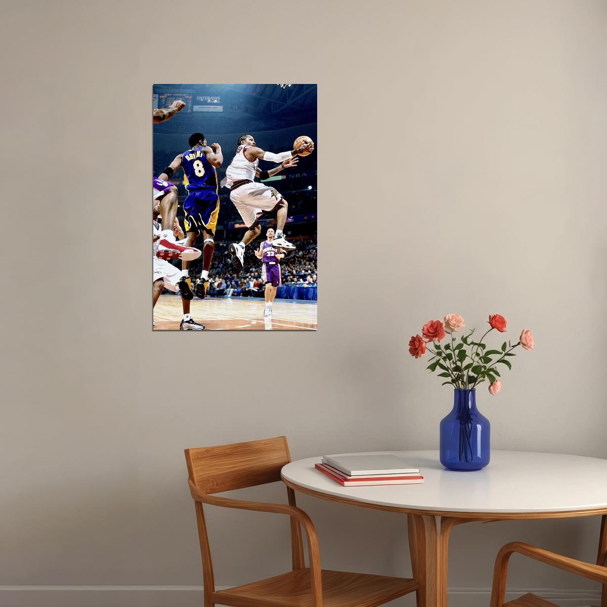 Allen Iverson Ai Listen To My Heart Mvp Basketball Poster Wall Art Print Home Wall Decor