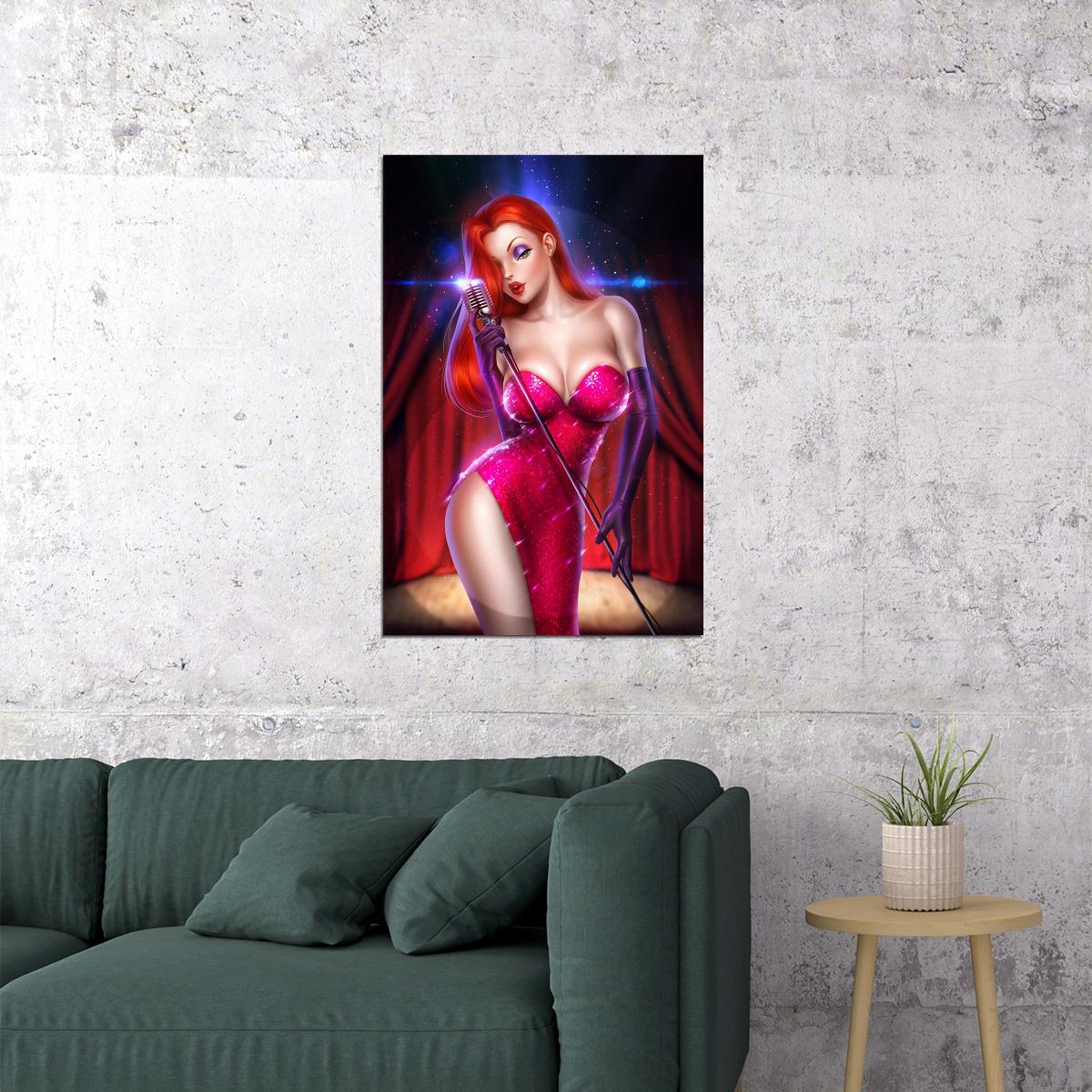 Jessica Rabbit Hollywood Cartoon Celebrity Poster Wall Art Print Home Wall Decor
