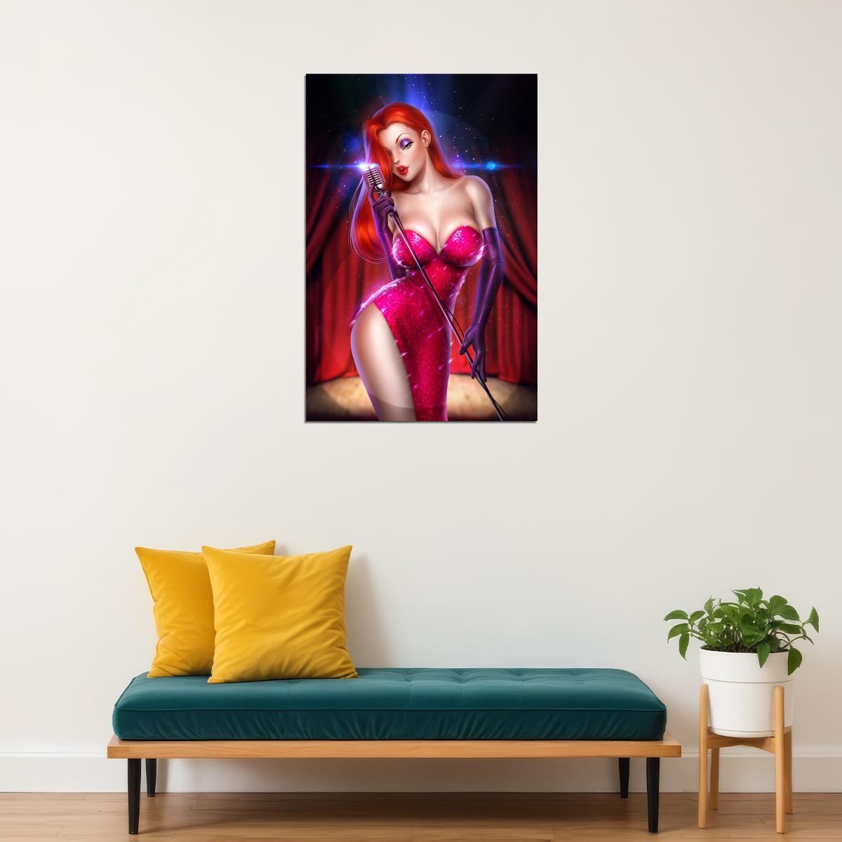 Jessica Rabbit Hollywood Cartoon Celebrity Poster Wall Art Print Home Wall Decor