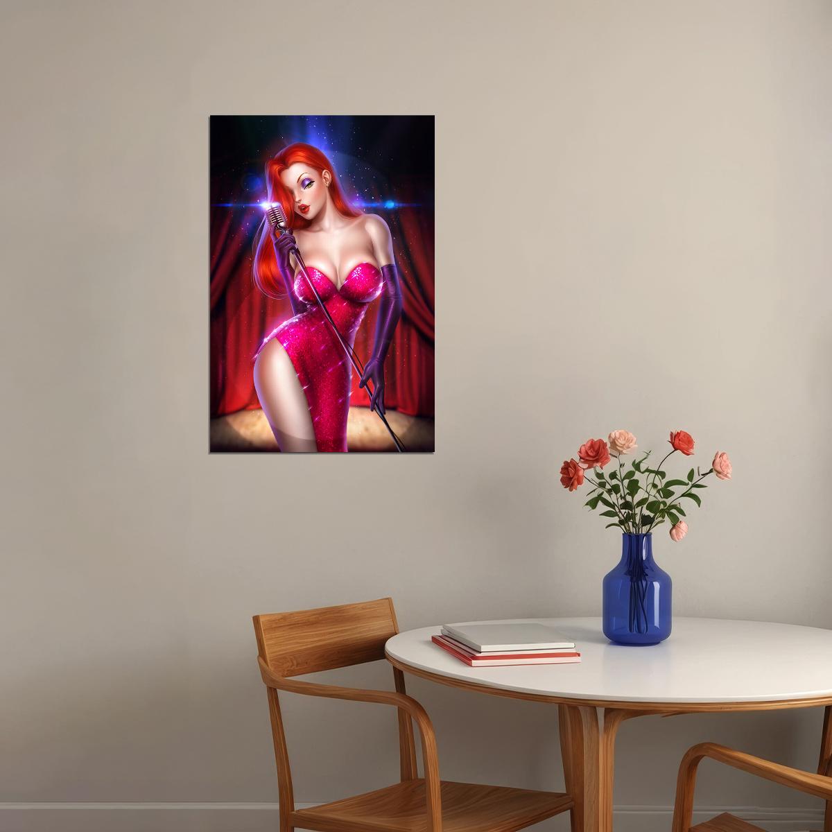 Jessica Rabbit Hollywood Cartoon Celebrity Poster Wall Art Print Home Wall Decor