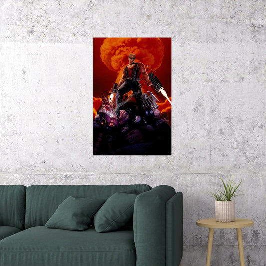Duke Nukem 3d First Person Marksmanship Video Game Poster Wall Art Print Home Wall Decor - xonomax