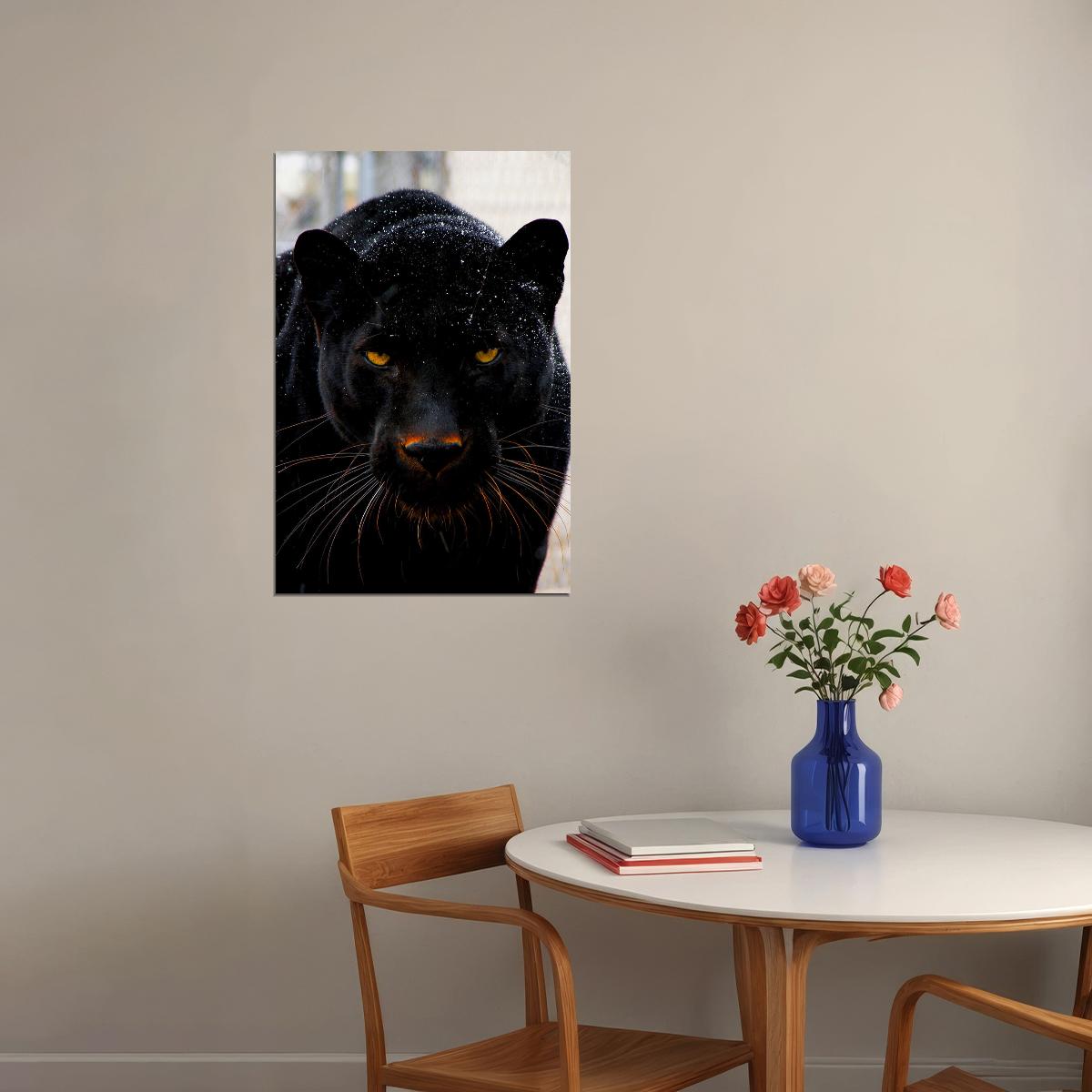 Animal Mean Black Panther Poster Wall Art Print Home Wall Decor