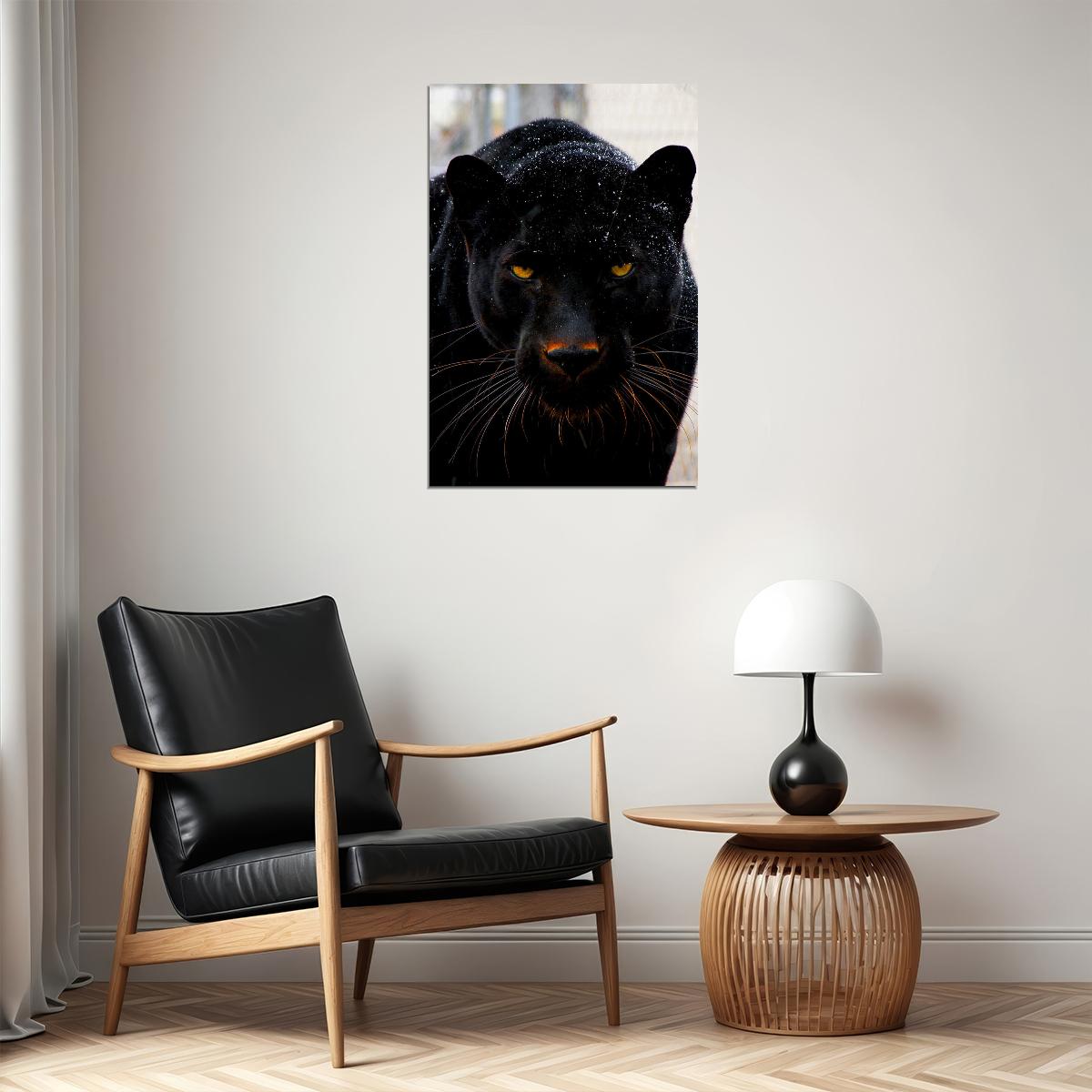 Animal Mean Black Panther Poster Wall Art Print Home Wall Decor