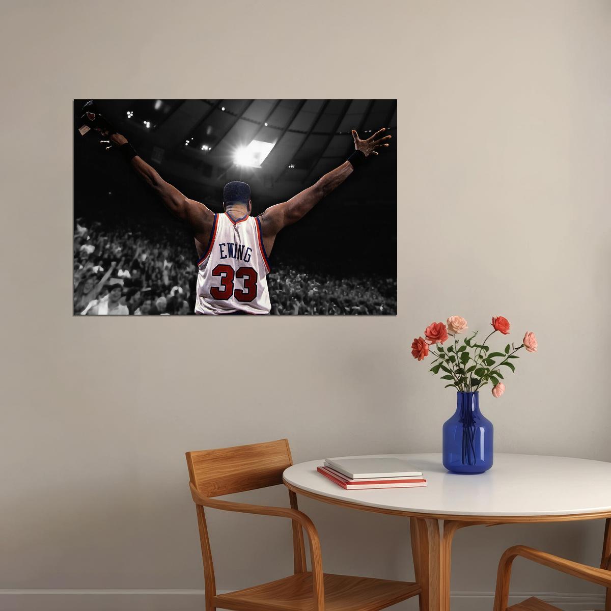 Dunk Block Star Patrick Ewing Basketball Poster Wall Art Print Home Wall Decor - xonomax